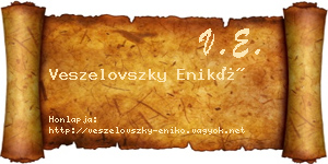 Veszelovszky Enikő névjegykártya