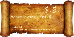 Veszelovszky Enikő névjegykártya